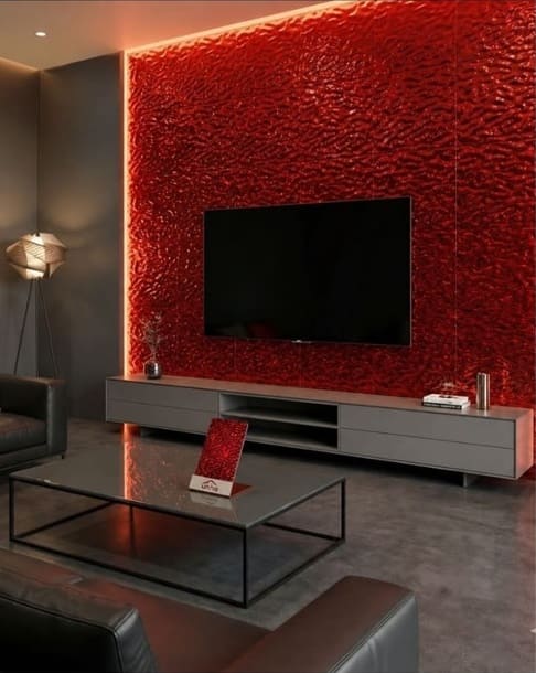 panel de bambú - marca de agua TJ007 - Rojo Carmín